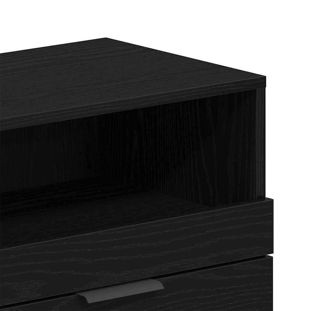 vidaXL Szafka pod telewizor z szufladą Czarny Dąb 150 x 33,5 x 45 cm