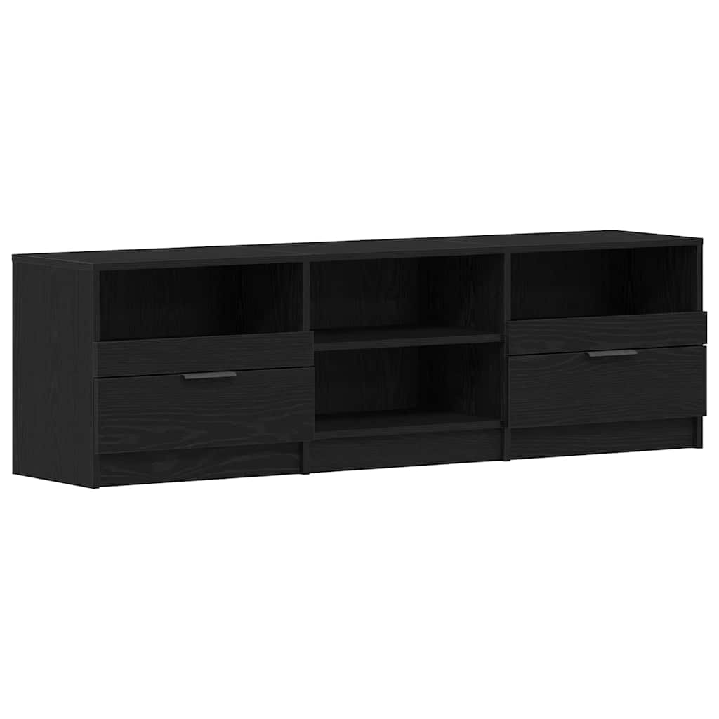 vidaXL Szafka pod telewizor z szufladą Czarny Dąb 150 x 33,5 x 45 cm