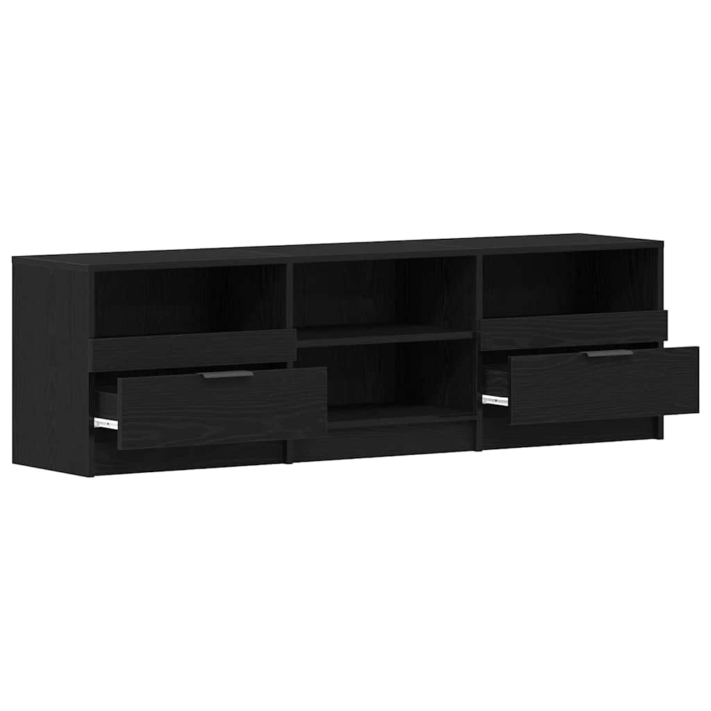 vidaXL Szafka pod telewizor z szufladą Czarny Dąb 150 x 33,5 x 45 cm