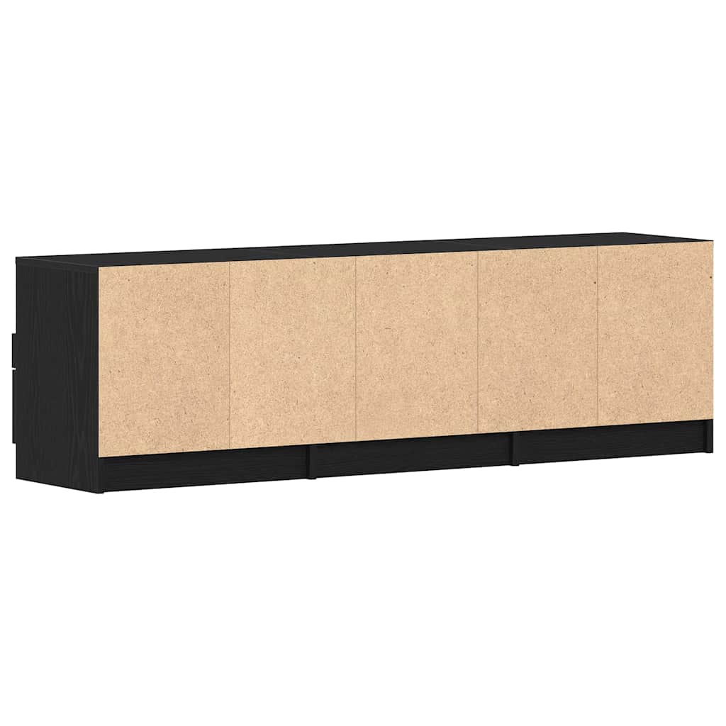 vidaXL Szafka pod telewizor z szufladą Czarny Dąb 150 x 33,5 x 45 cm