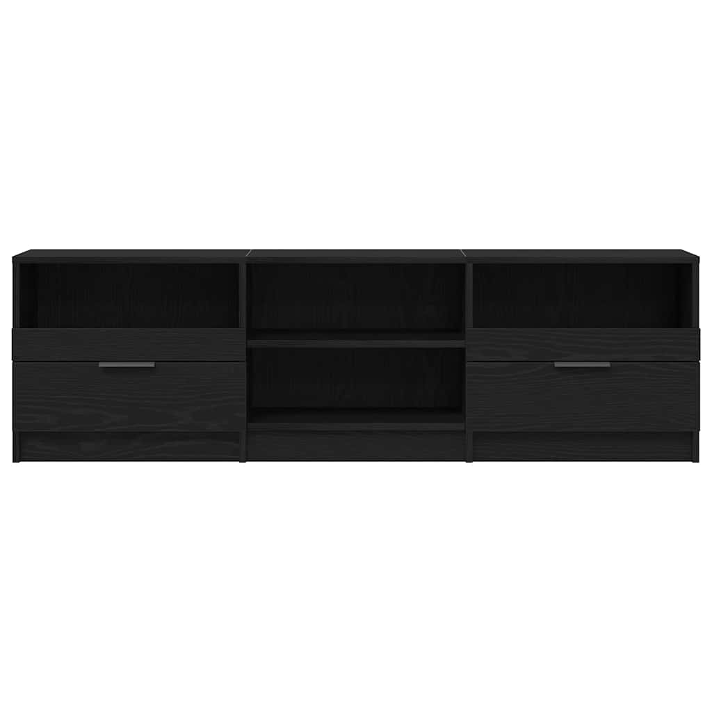 vidaXL Szafka pod telewizor z szufladą Czarny Dąb 150 x 33,5 x 45 cm