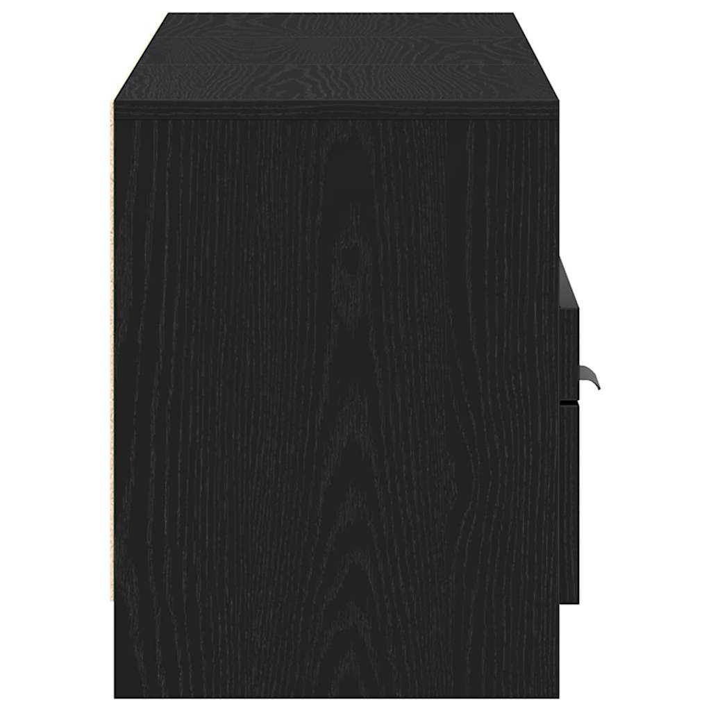 vidaXL Szafka pod telewizor z szufladą Czarny Dąb 150 x 33,5 x 45 cm