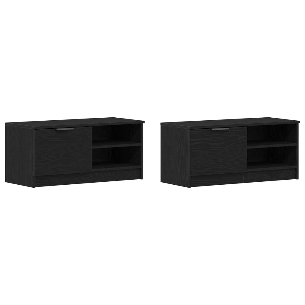 vidaXL Szafka pod telewizor 2 pcs Czarny Dąb 80 x 35 x 36,5 cm