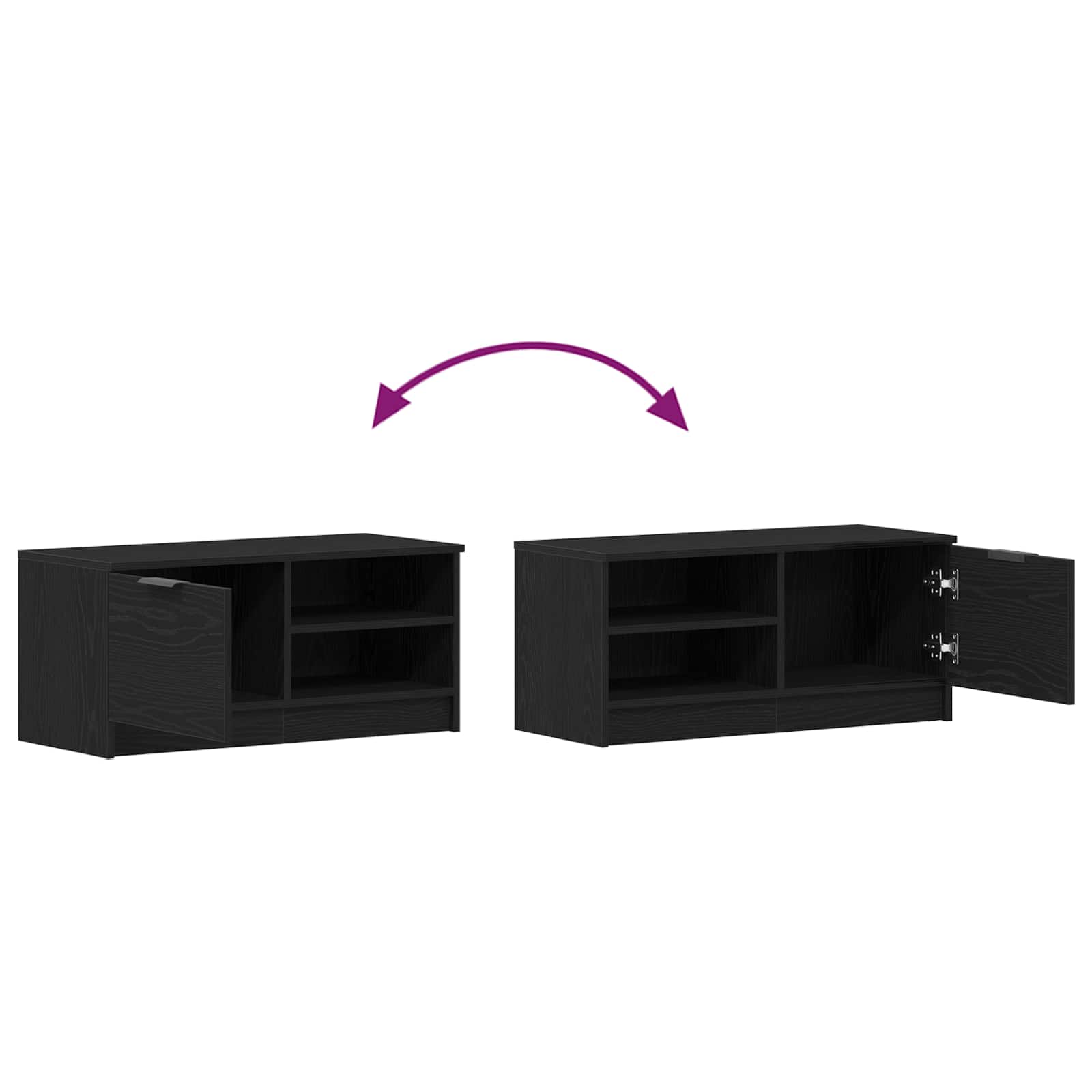 vidaXL Szafka pod telewizor 2 pcs Czarny Dąb 80 x 35 x 36,5 cm