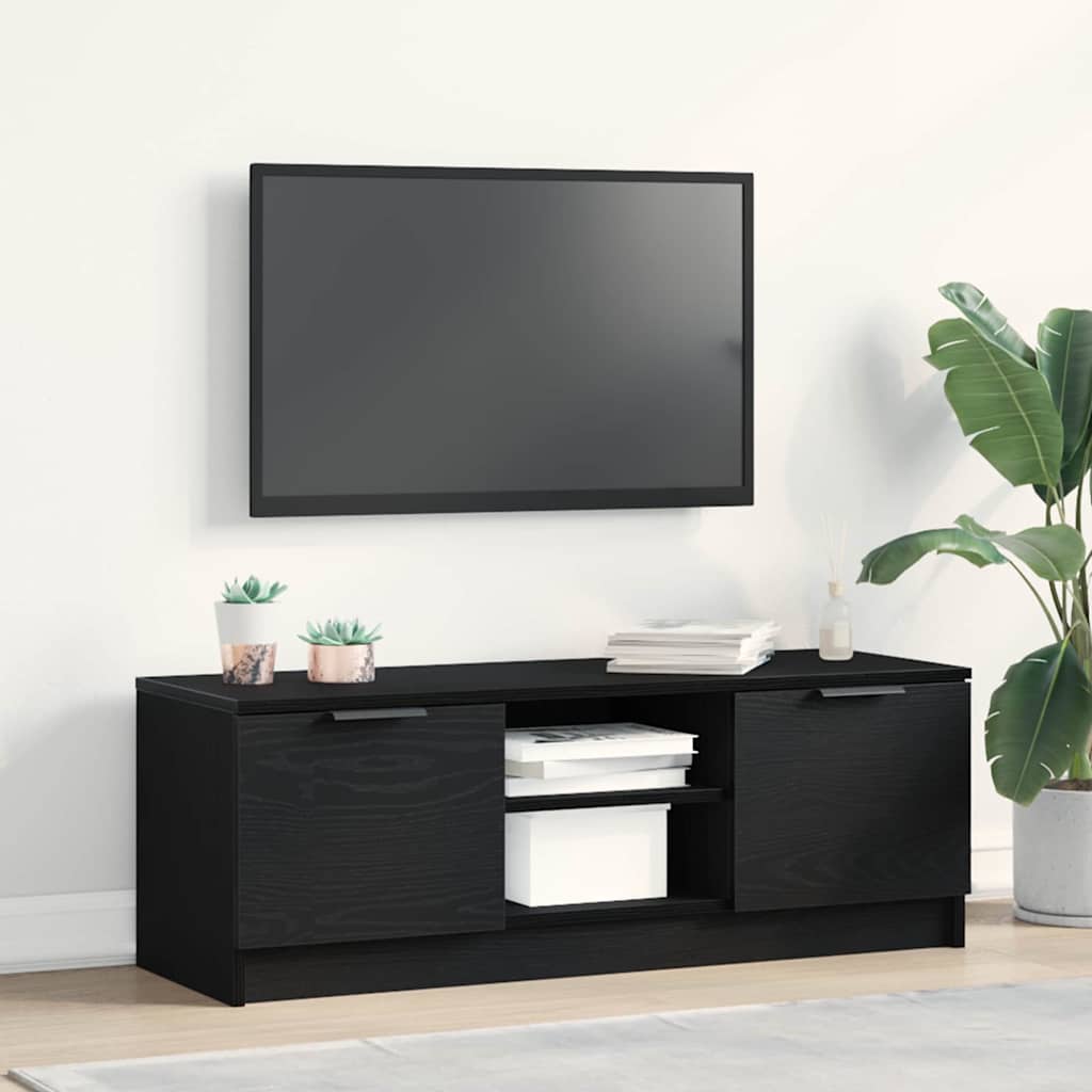 vidaXL Szafka pod telewizor Czarny Dąb 102 x 32 x 35.5 cm