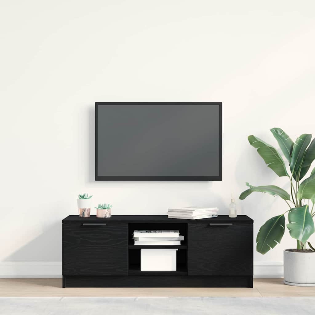 vidaXL Szafka pod telewizor Czarny Dąb 102 x 32 x 35.5 cm