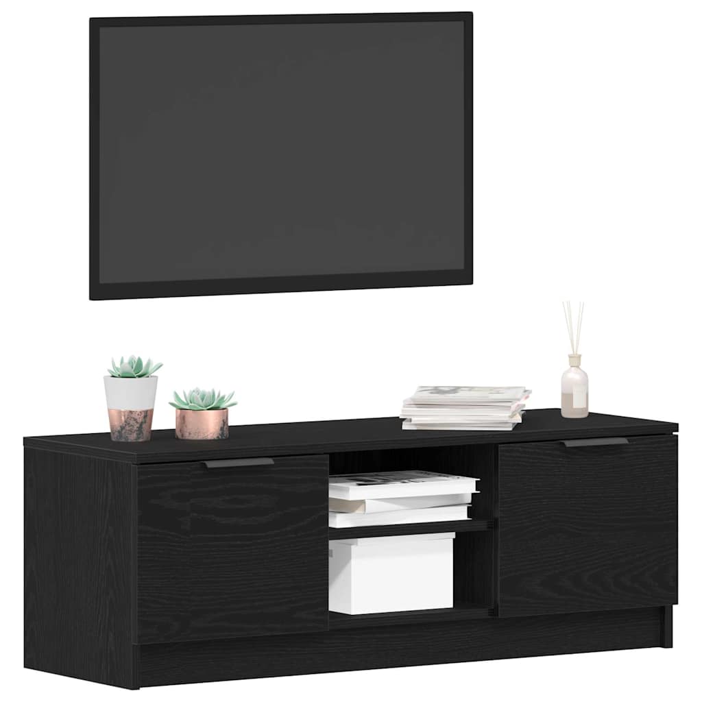 vidaXL Szafka pod telewizor Czarny Dąb 102 x 32 x 35.5 cm