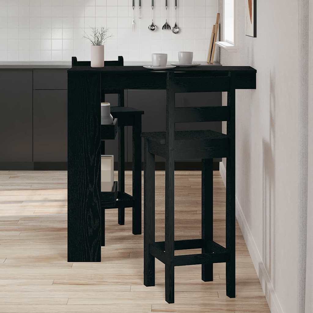 vidaXL Stół Barowy Ścienny z półką Czarny Dąb 102 x 45 x 103,5 cm