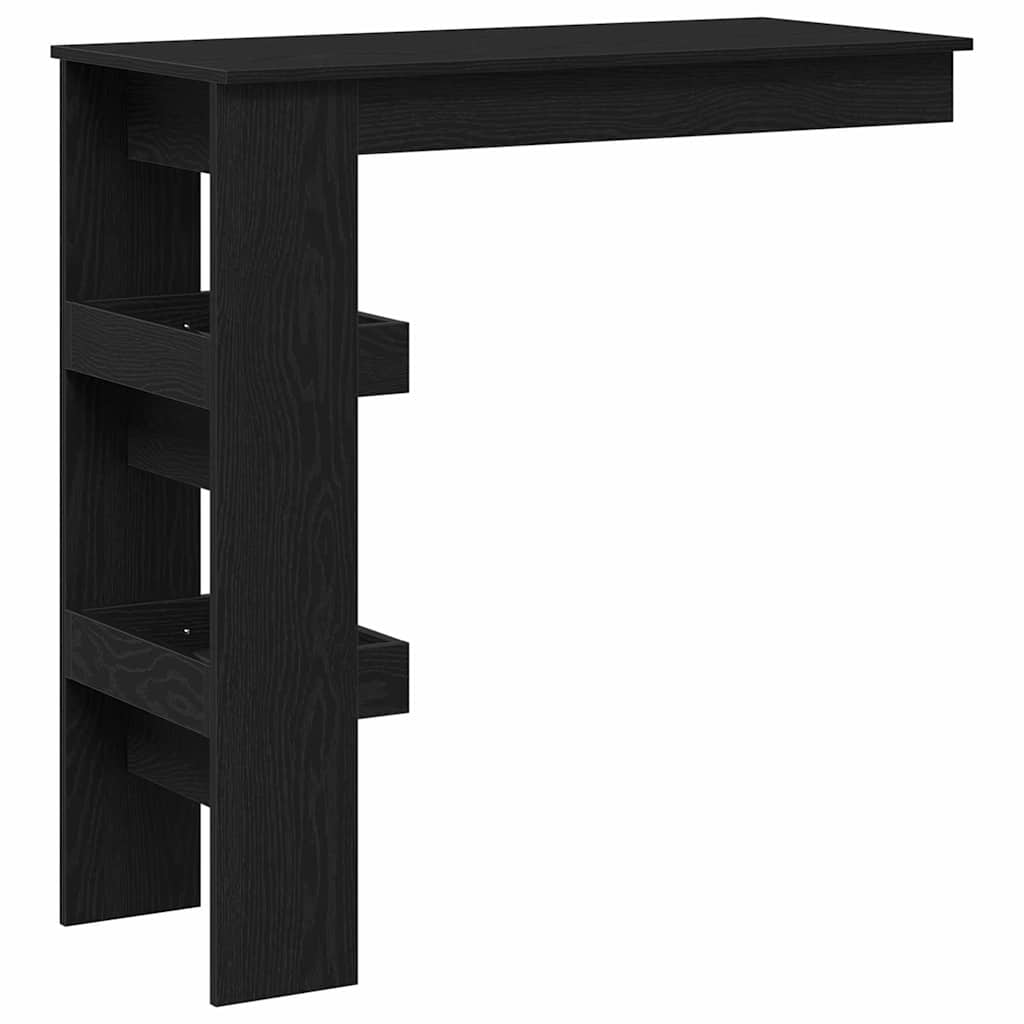 vidaXL Stół Barowy Ścienny z półką Czarny Dąb 102 x 45 x 103,5 cm