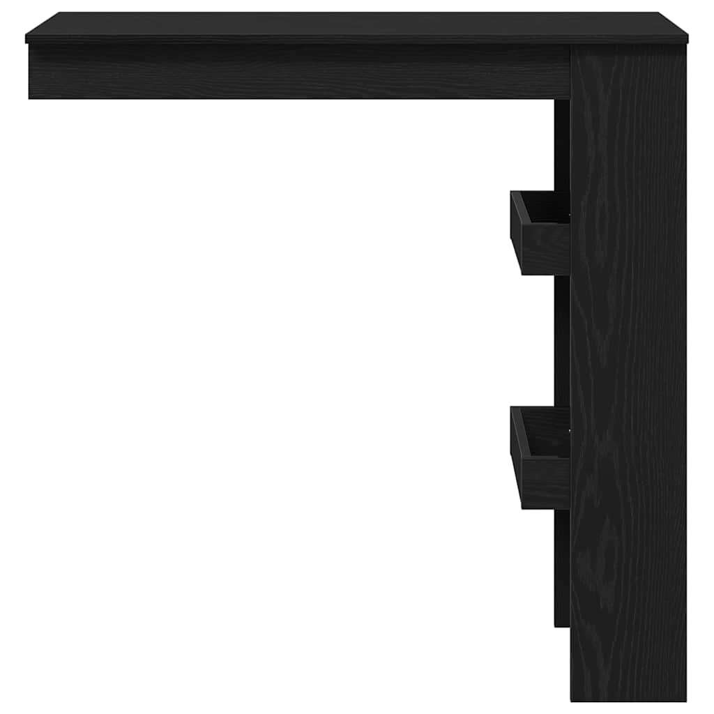 vidaXL Stół Barowy Ścienny z półką Czarny Dąb 102 x 45 x 103,5 cm