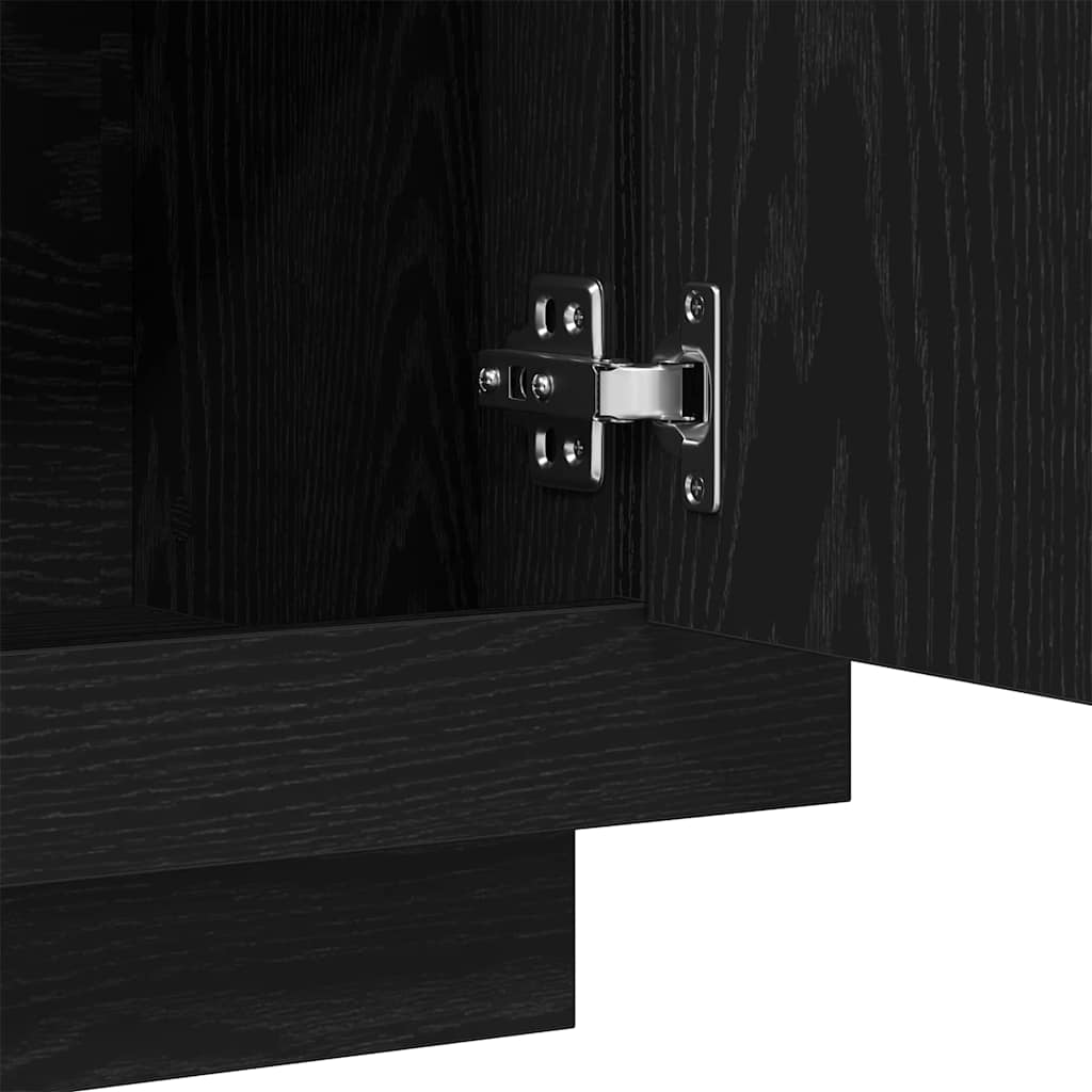 vidaXL Bufet Czarny Dąb 80 x 40 x 75 cm Materiał drewnopochodny