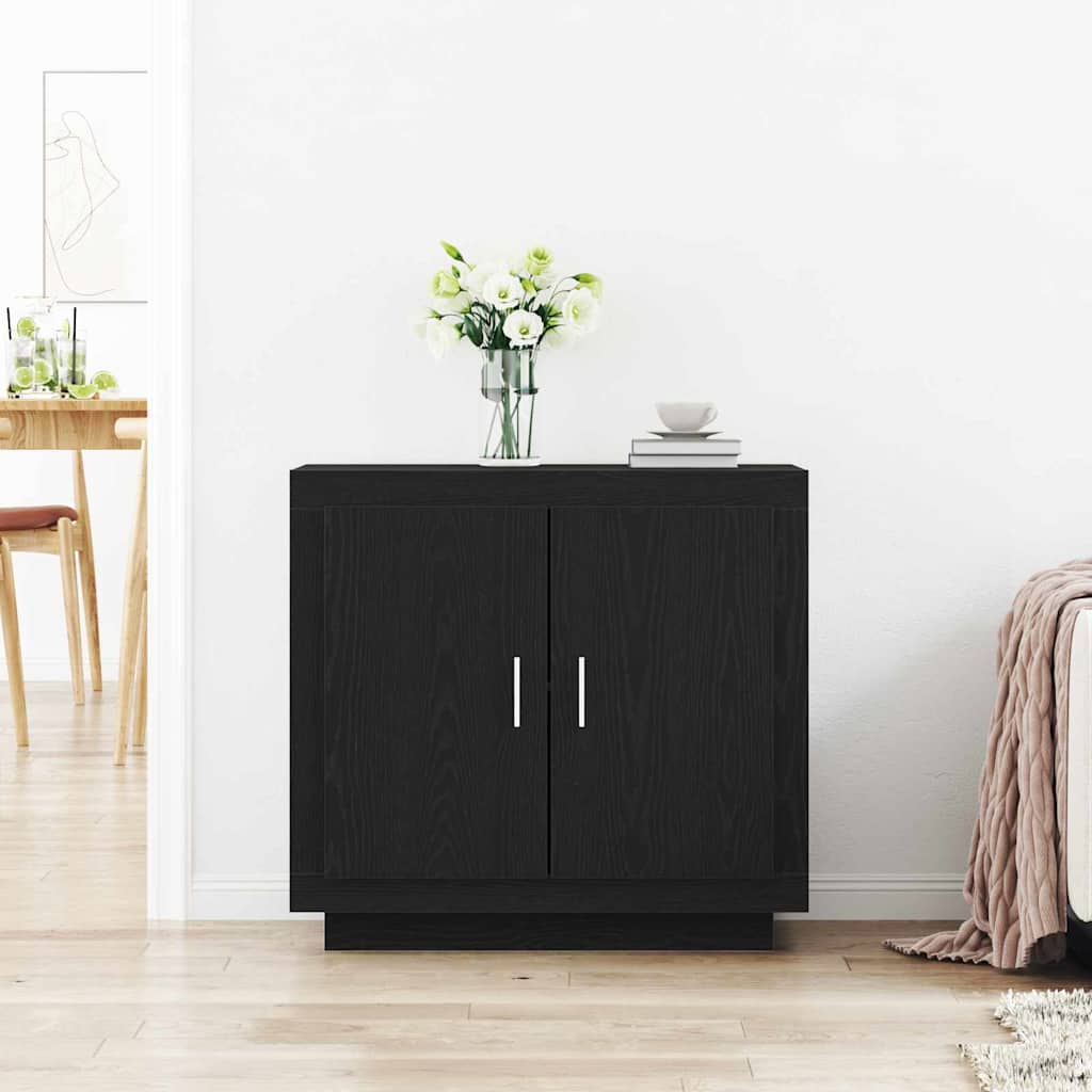 vidaXL Bufet Czarny Dąb 80 x 40 x 75 cm Materiał drewnopochodny