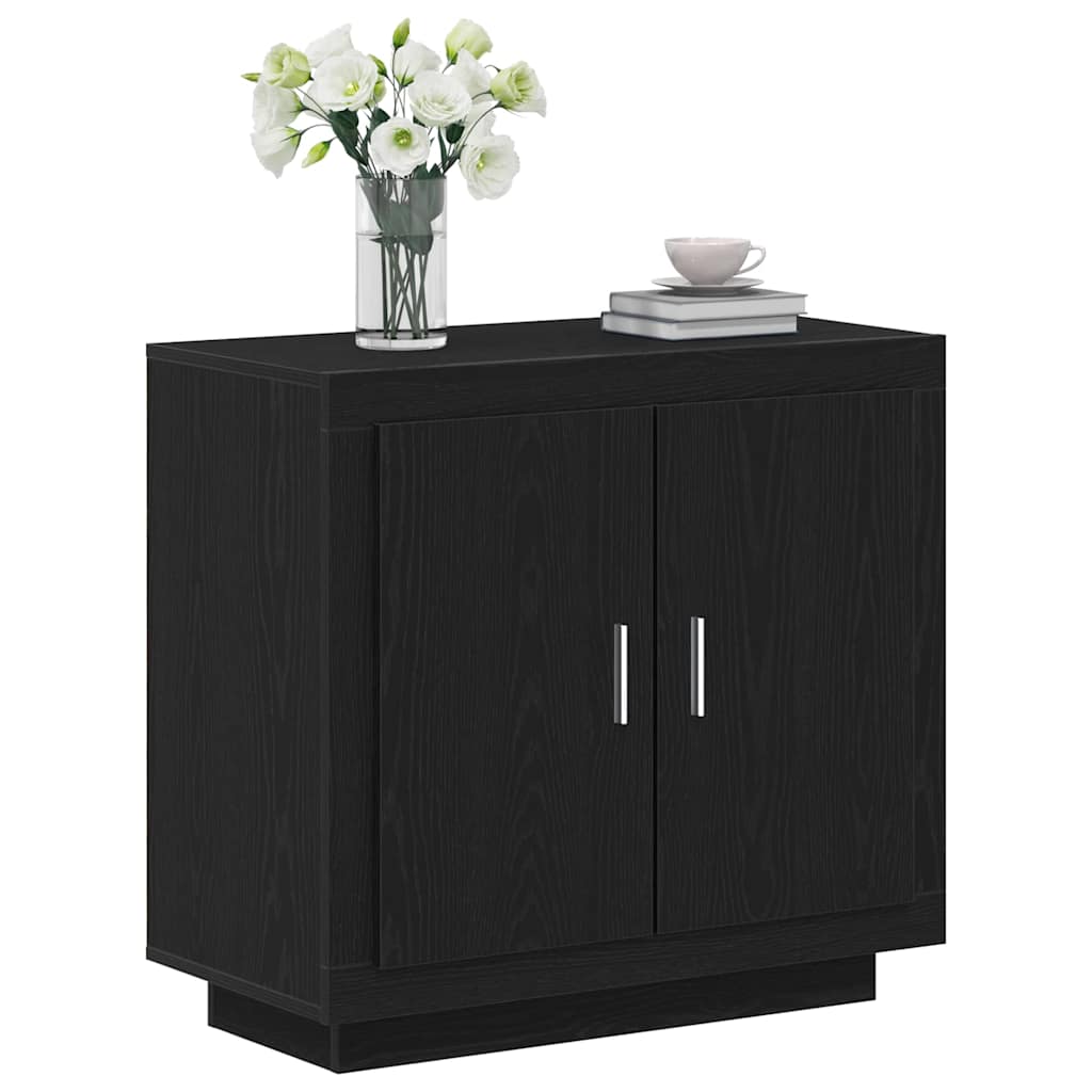 vidaXL Bufet Czarny Dąb 80 x 40 x 75 cm Materiał drewnopochodny