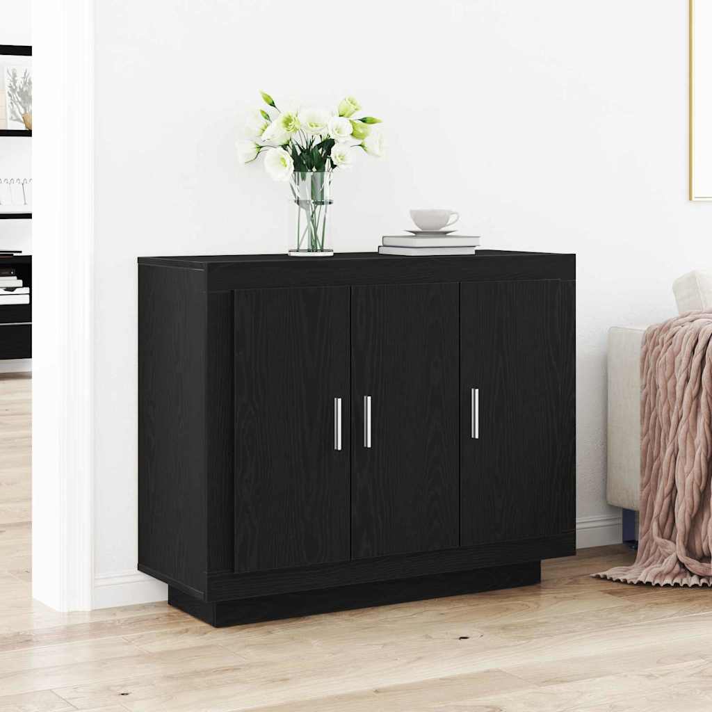 vidaXL Bufet Czarny Dąb 92 x 35 x 75 cm Materiał drewnopochodny