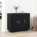 vidaXL Bufet Czarny Dąb 92 x 35 x 75 cm Materiał drewnopochodny