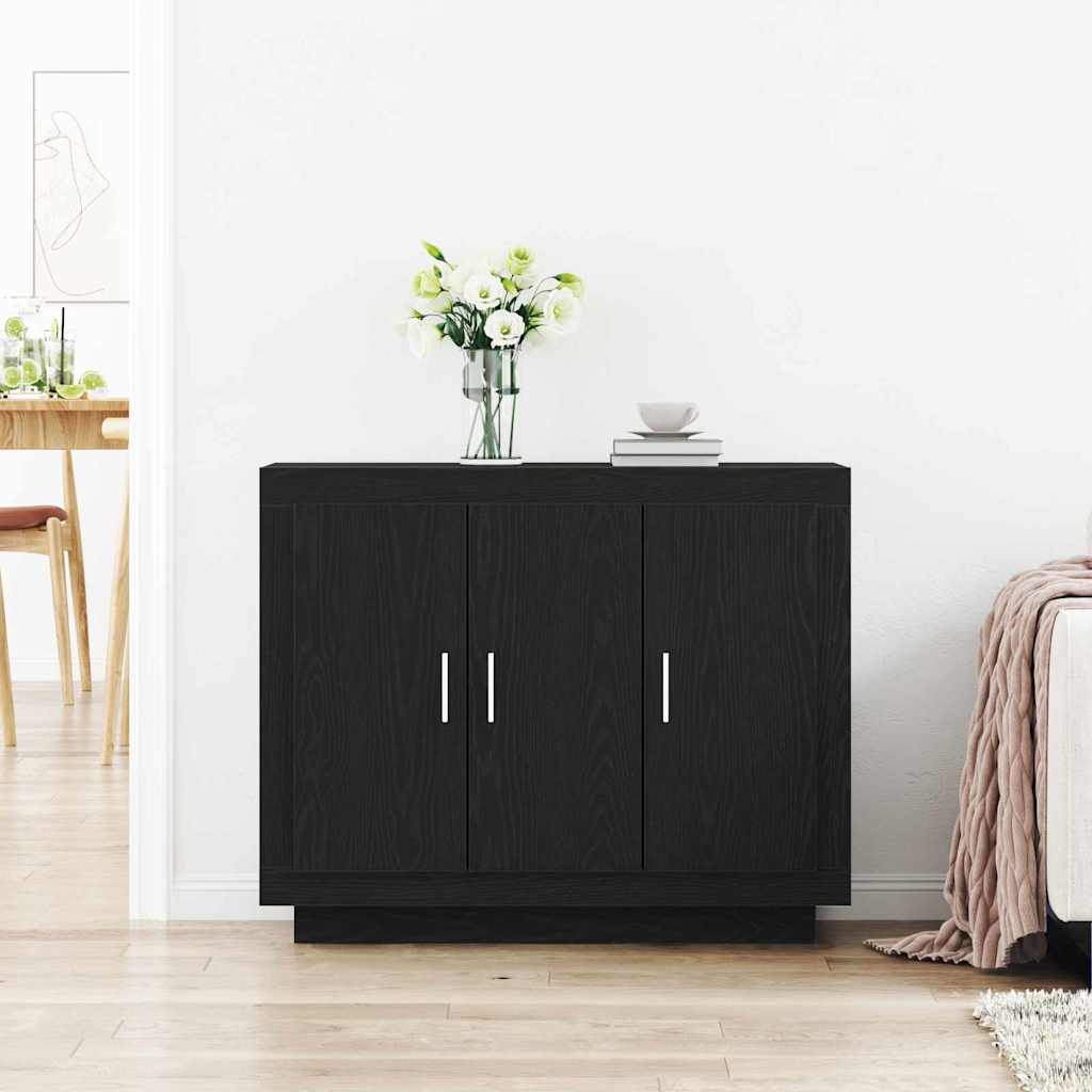 vidaXL Bufet Czarny Dąb 92 x 35 x 75 cm Materiał drewnopochodny