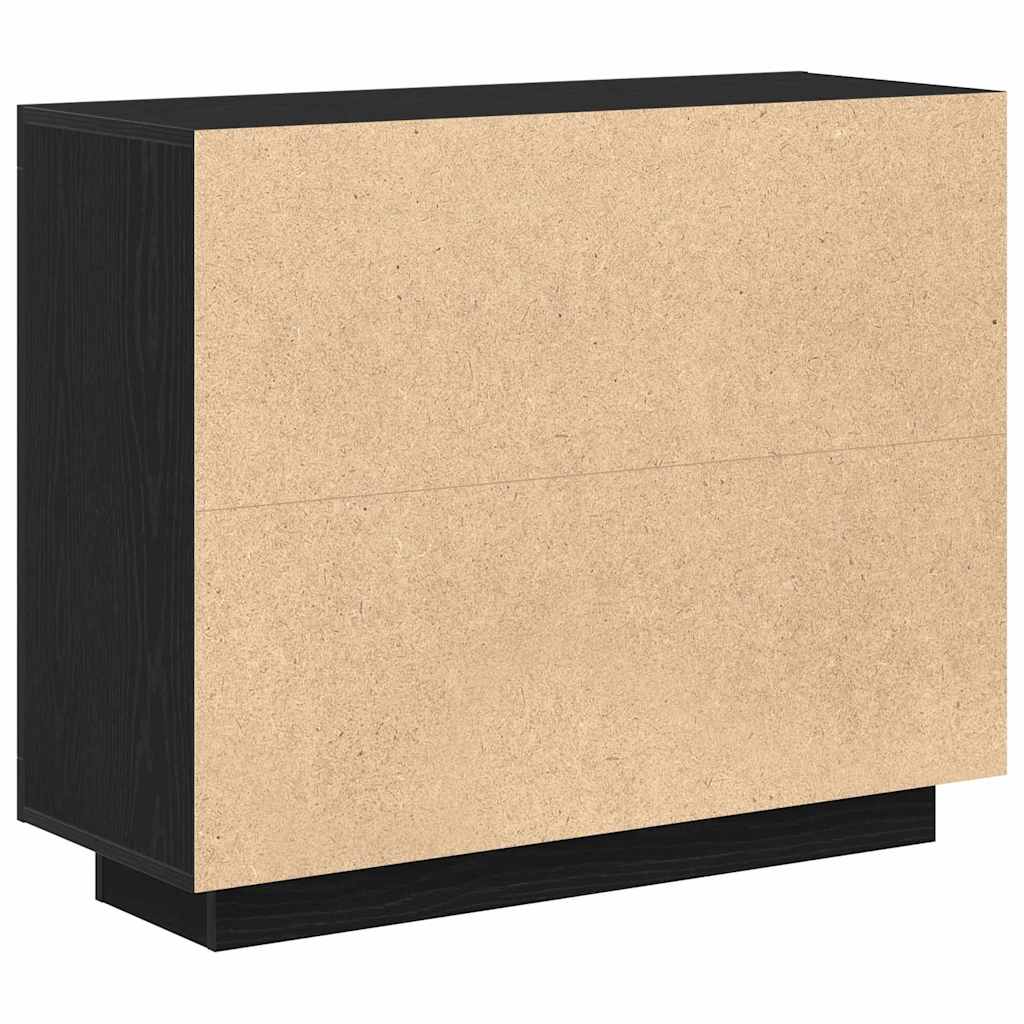 vidaXL Bufet Czarny Dąb 92 x 35 x 75 cm Materiał drewnopochodny