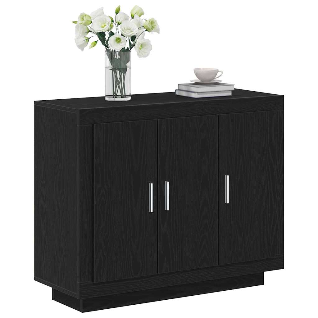 vidaXL Bufet Czarny Dąb 92 x 35 x 75 cm Materiał drewnopochodny