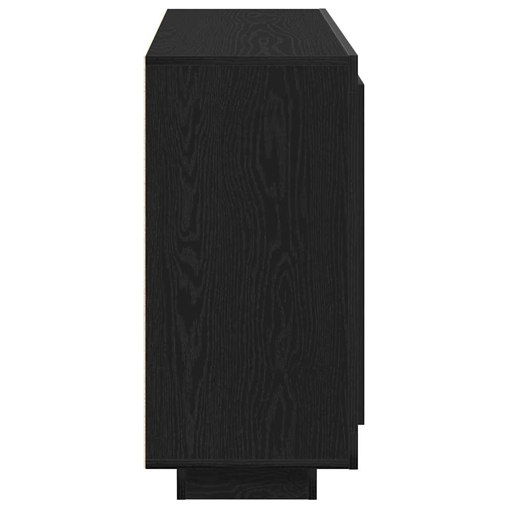 vidaXL Bufet Czarny Dąb 92 x 35 x 75 cm Materiał drewnopochodny