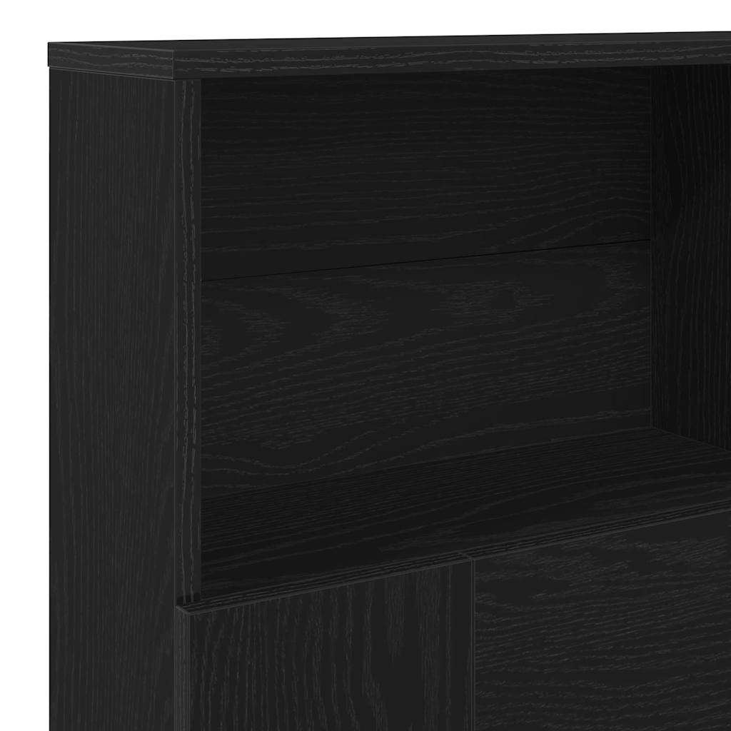 vidaXL Szafka z zagłówkiem z półką Czarny Dąb 120 x 19 x 103,5 cm
