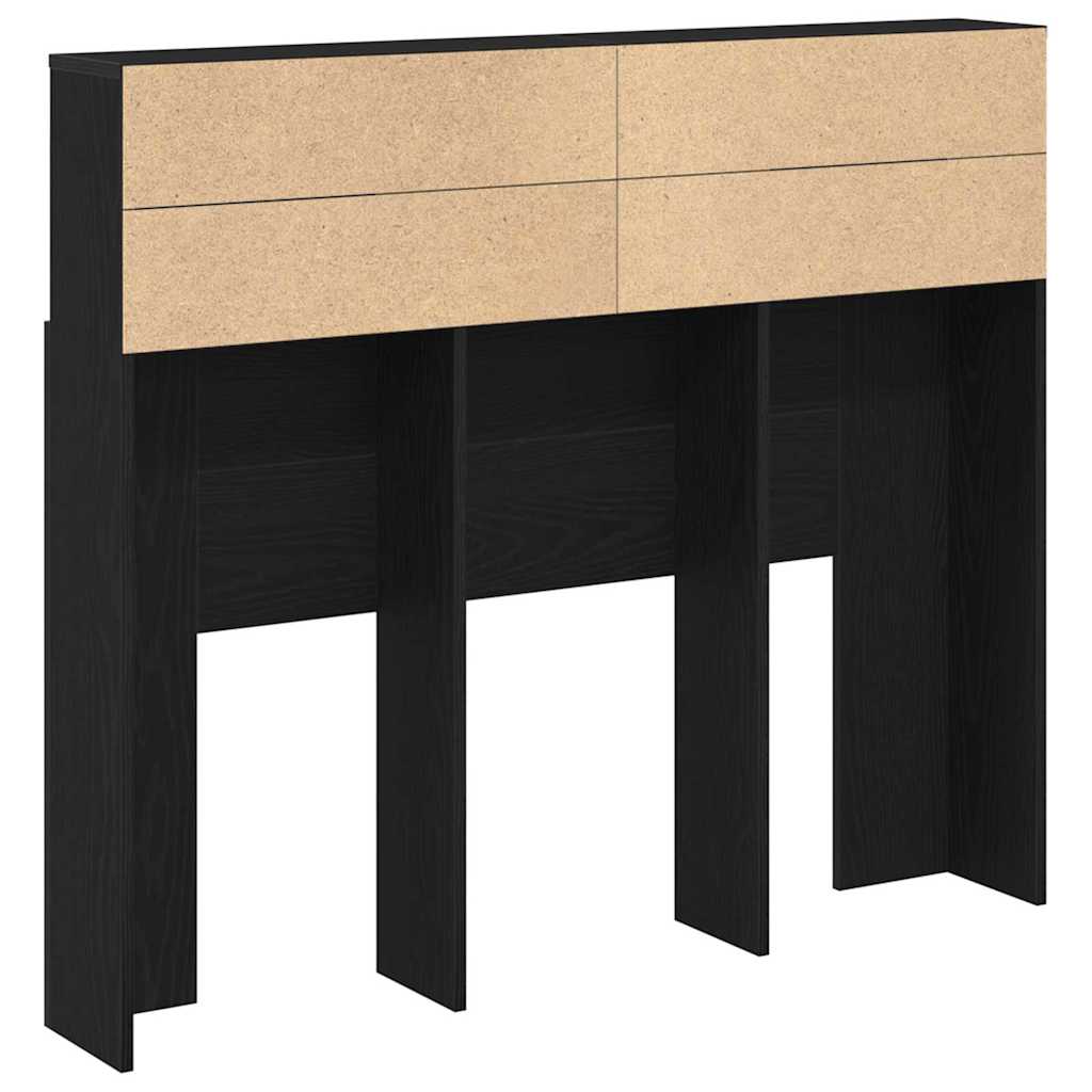 vidaXL Szafka z zagłówkiem z półką Czarny Dąb 120 x 19 x 103,5 cm