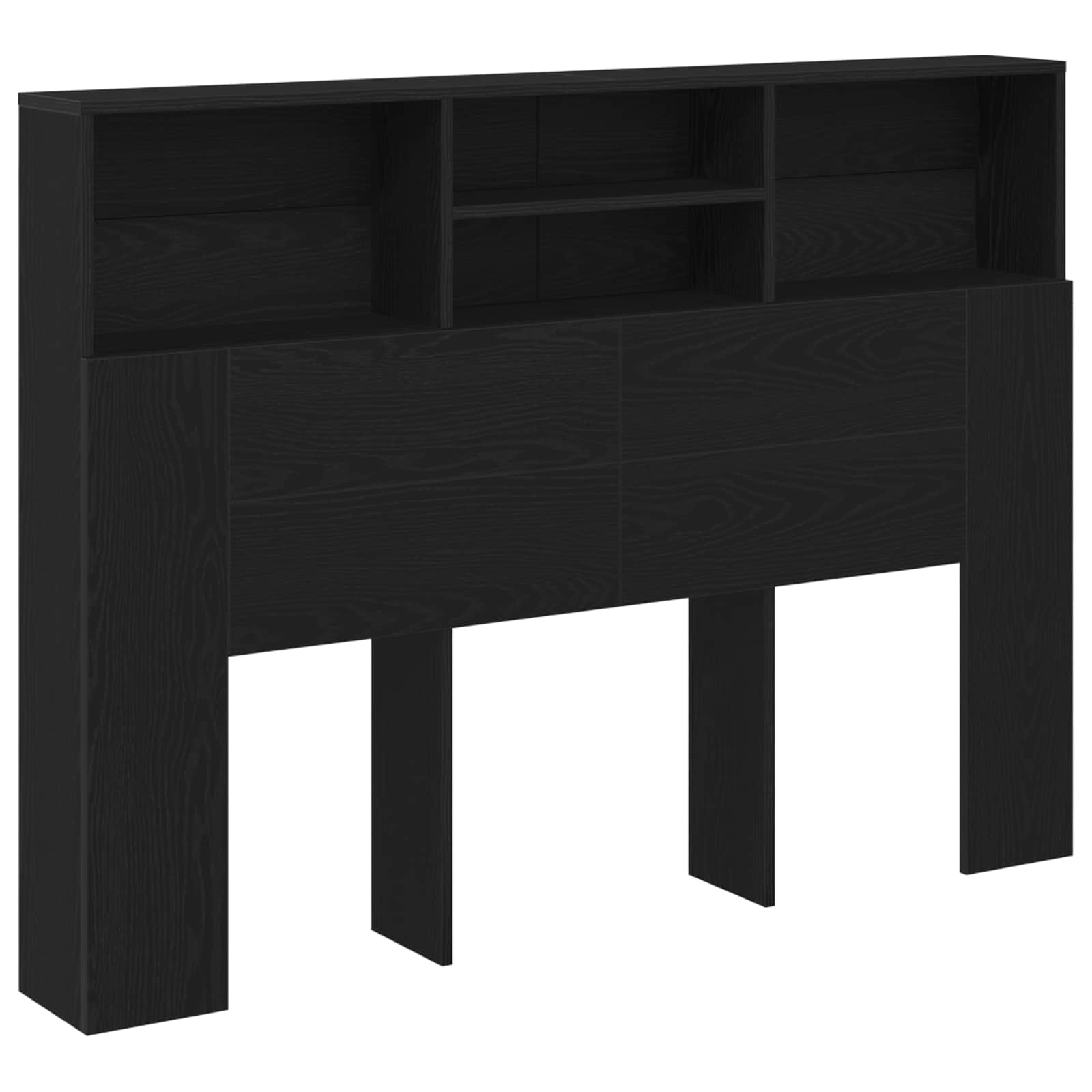 vidaXL Szafka z zagłówkiem z półką Czarny Dąb 140 x 19 x 103,5 cm