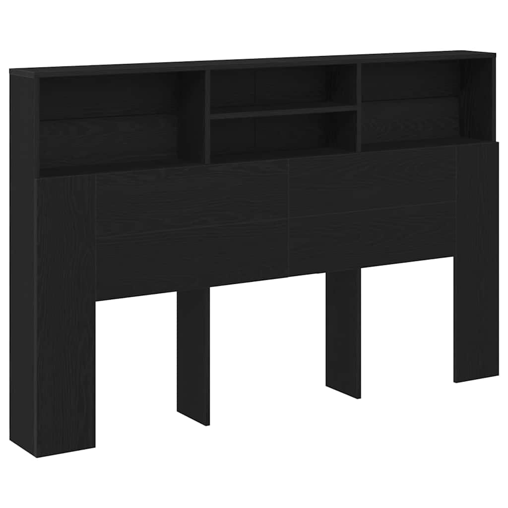 vidaXL Szafka z zagłówkiem z półką Czarny Dąb 160 x 19 x 103,5 cm