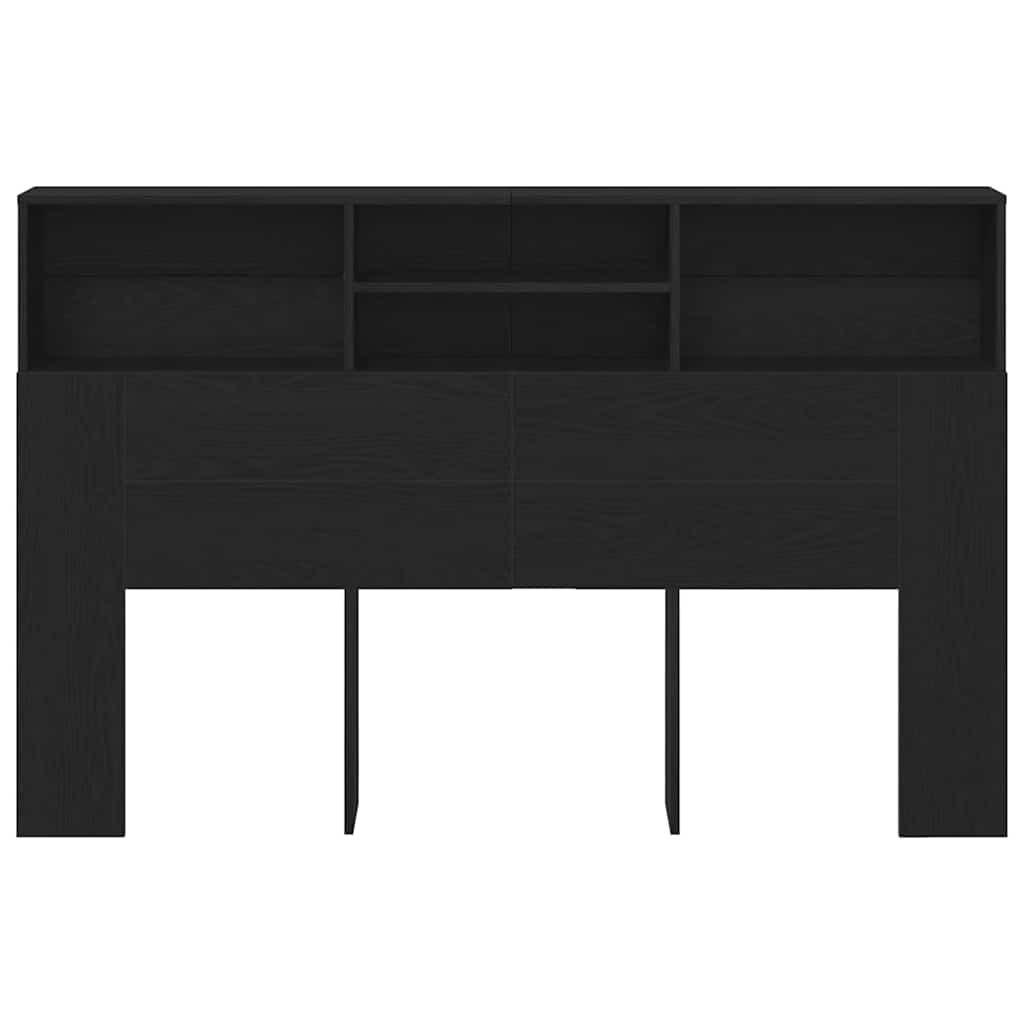 vidaXL Szafka z zagłówkiem z półką Czarny Dąb 160 x 19 x 103,5 cm