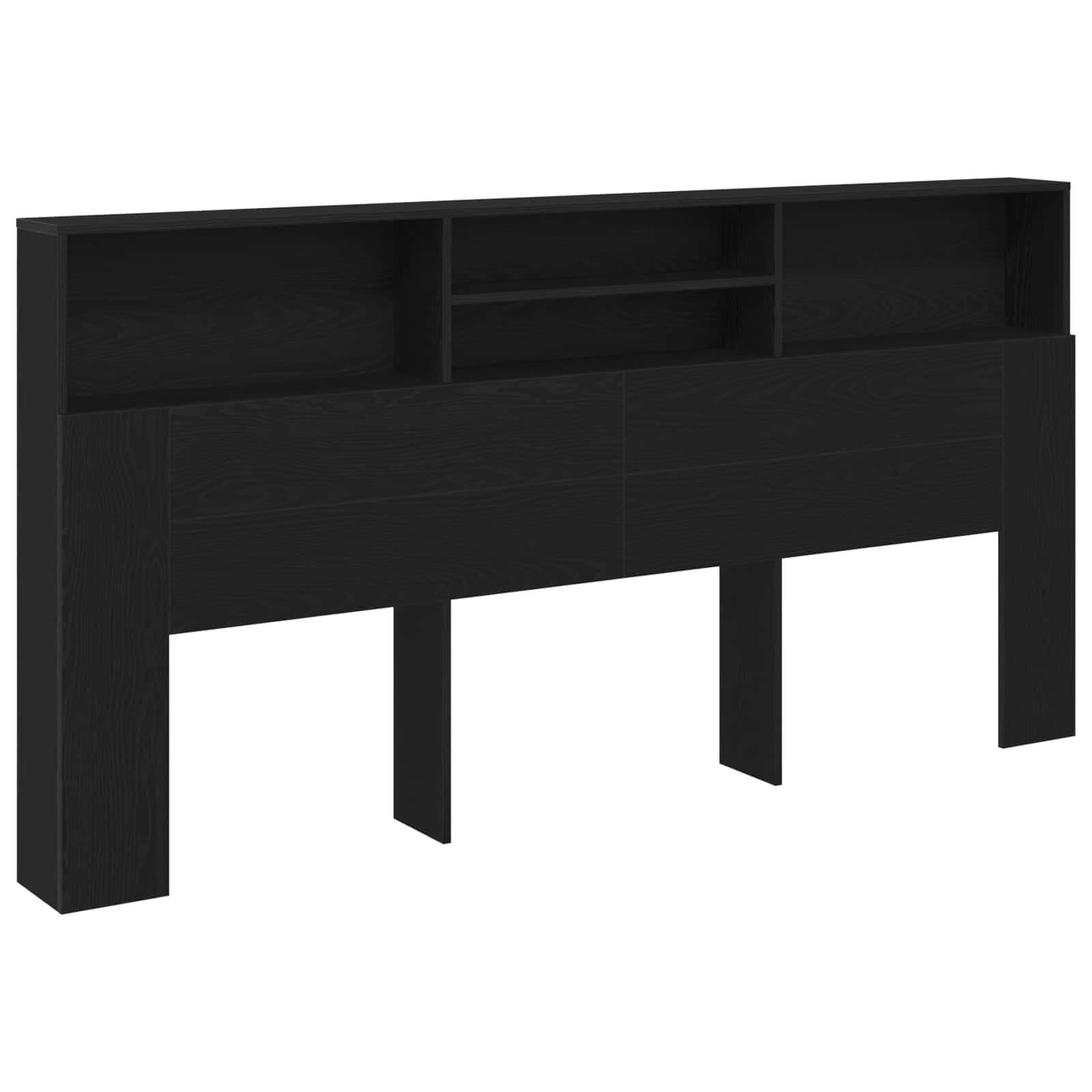 vidaXL Szafka z zagłówkiem z półką Czarny Dąb 200 x 19 x 103,5 cm