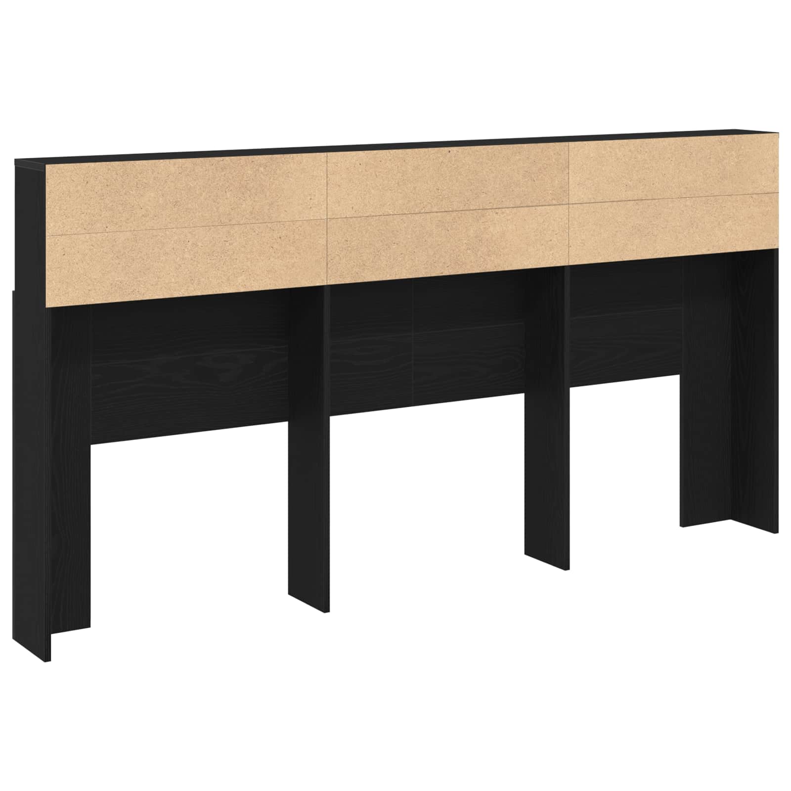 vidaXL Szafka z zagłówkiem z półką Czarny Dąb 200 x 19 x 103,5 cm