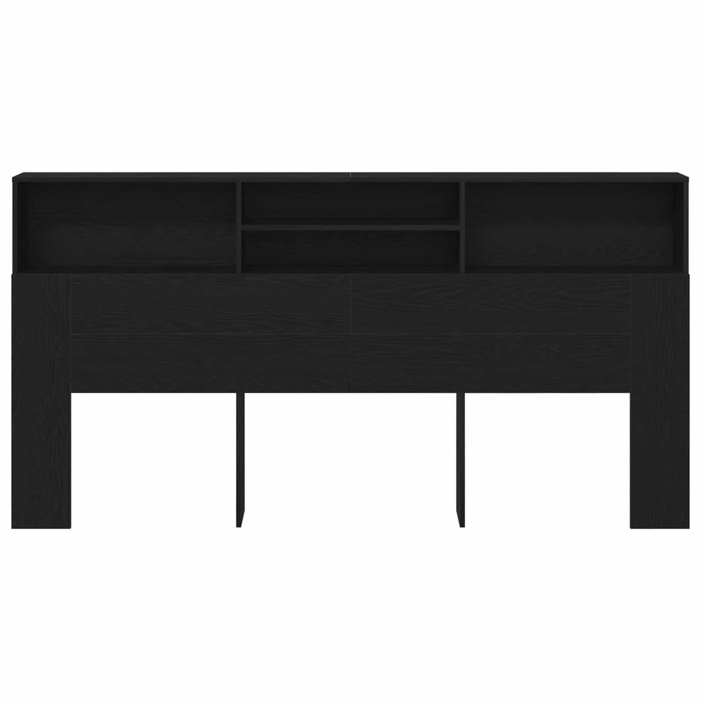 vidaXL Szafka z zagłówkiem z półką Czarny Dąb 200 x 19 x 103,5 cm