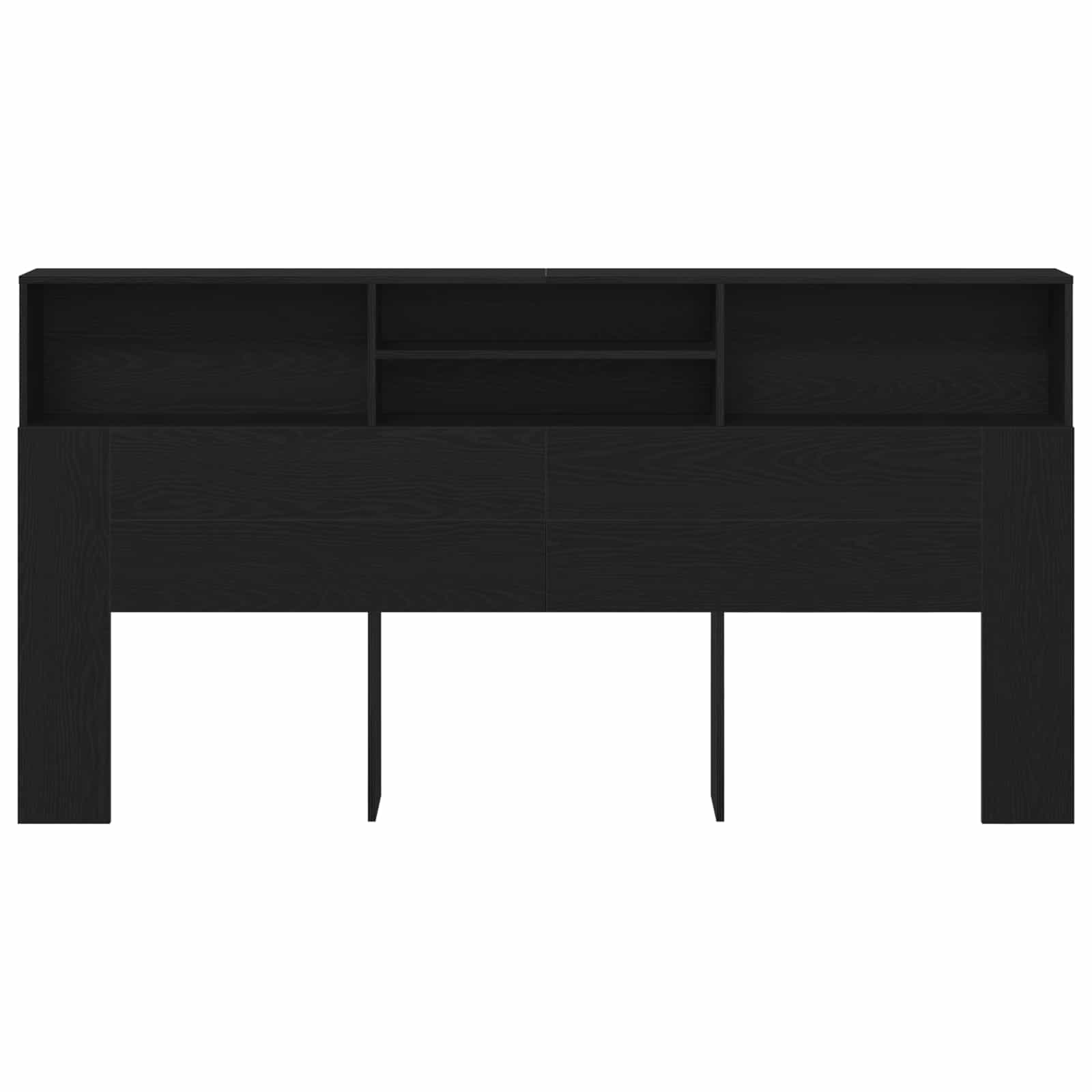 vidaXL Szafka z zagłówkiem z półką Czarny Dąb 200 x 19 x 103,5 cm