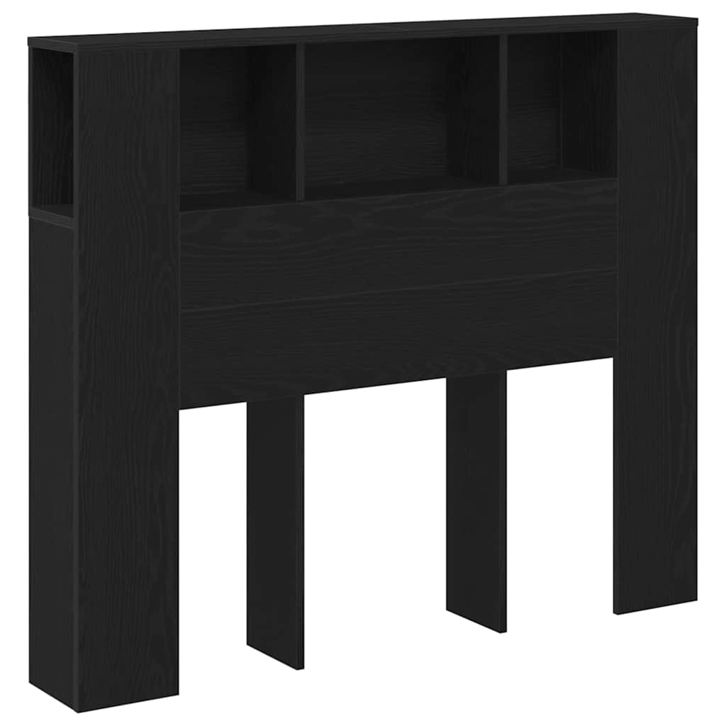 vidaXL Szafka z zagłówkiem z półką Czarny Dąb 120 x 18.5 x 102.5 cm