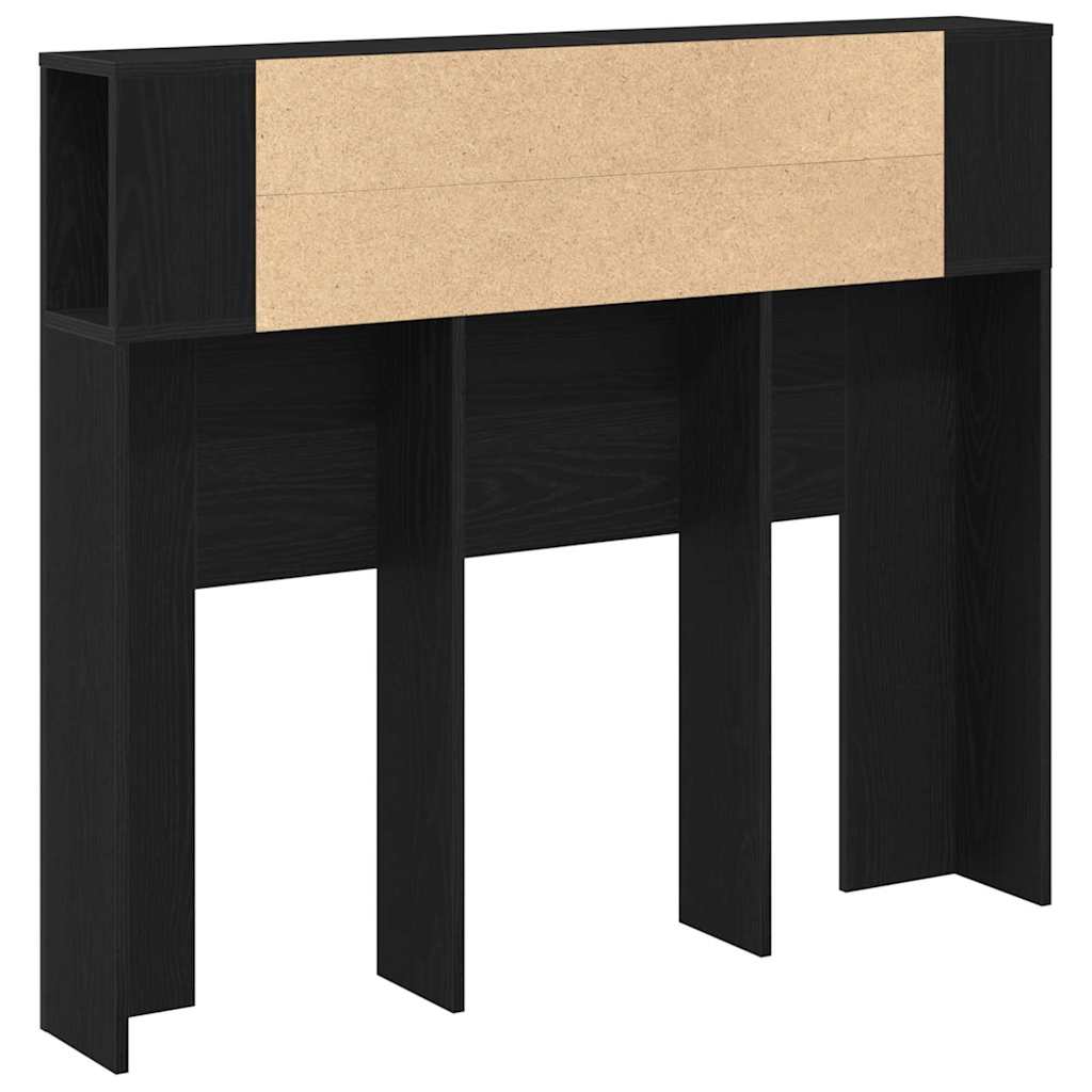 vidaXL Szafka z zagłówkiem z półką Czarny Dąb 120 x 18.5 x 102.5 cm