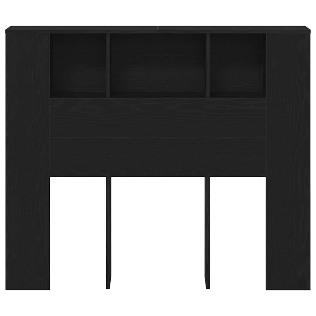 vidaXL Szafka z zagłówkiem z półką Czarny Dąb 120 x 18.5 x 102.5 cm