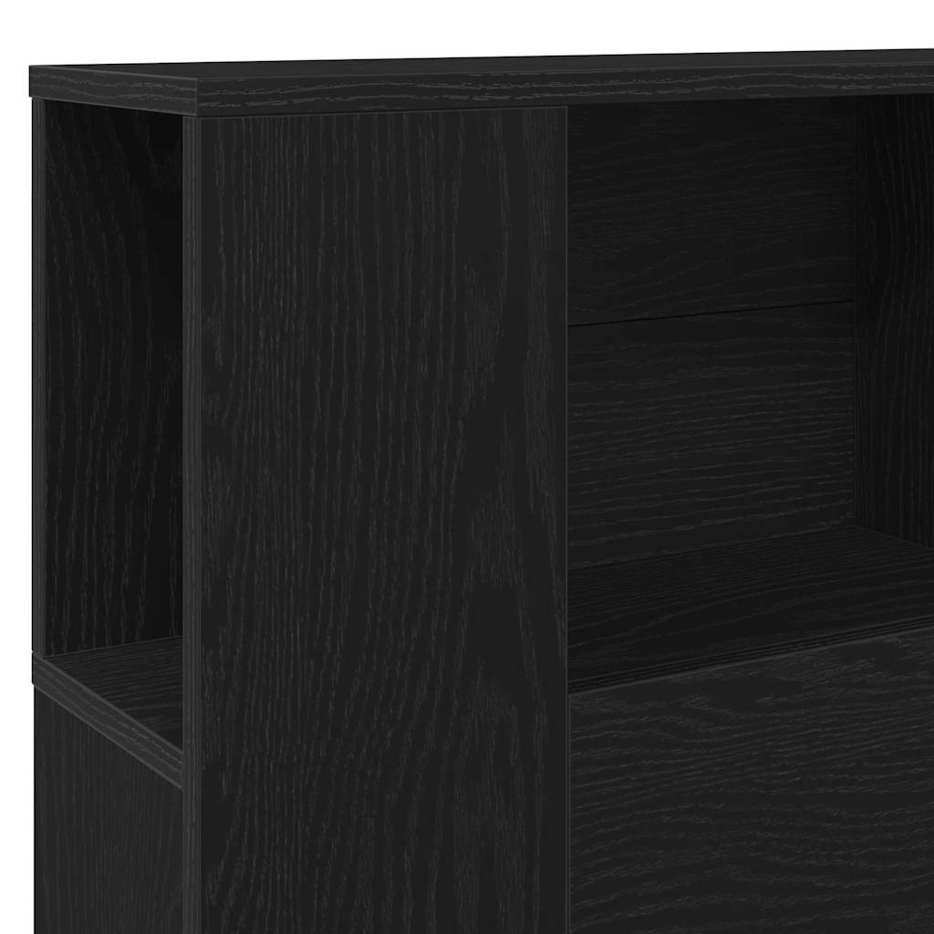 vidaXL Szafka z zagłówkiem z półką Czarny Dąb 200 x 18,5 x 102,5 cm