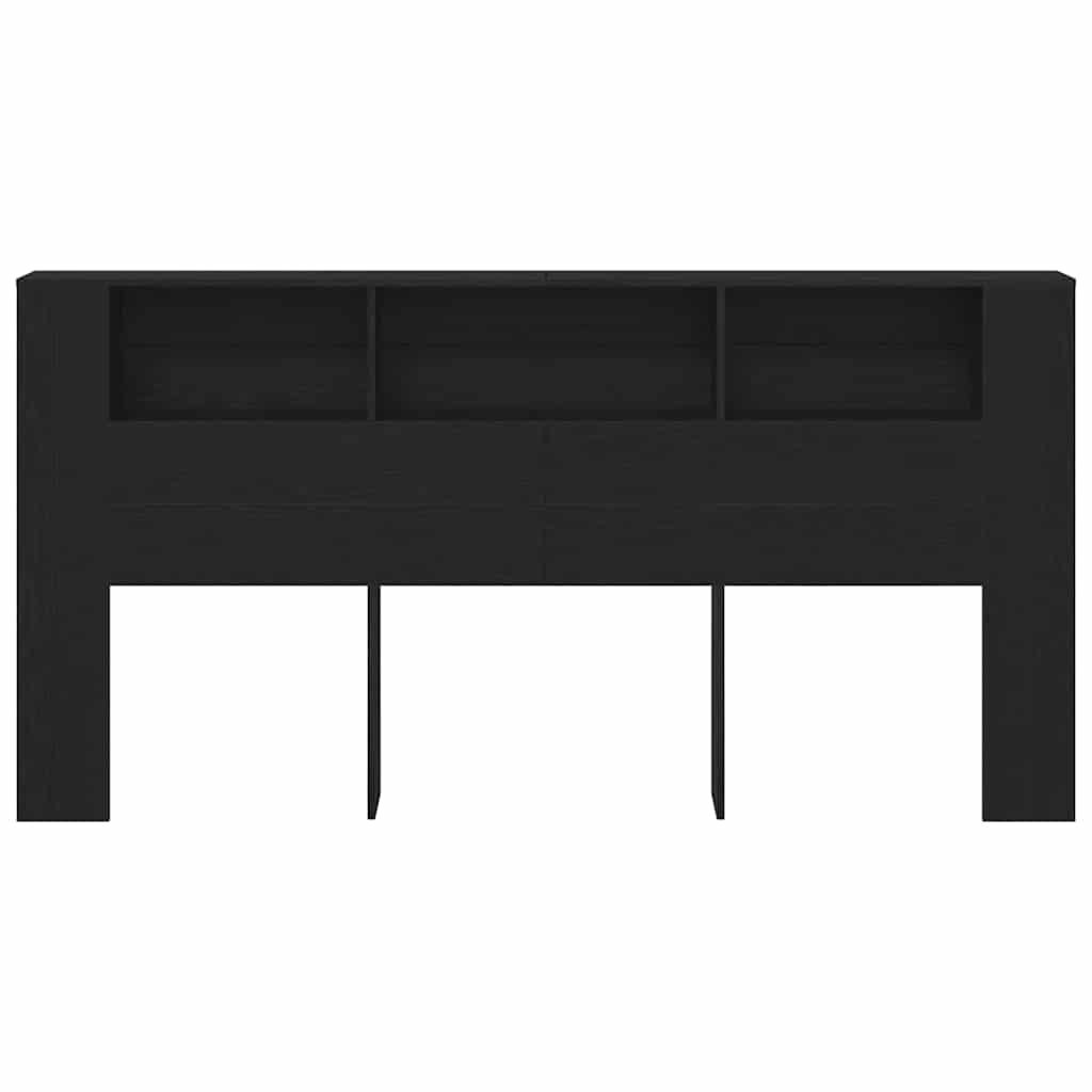 vidaXL Szafka z zagłówkiem z półką Czarny Dąb 200 x 18,5 x 102,5 cm
