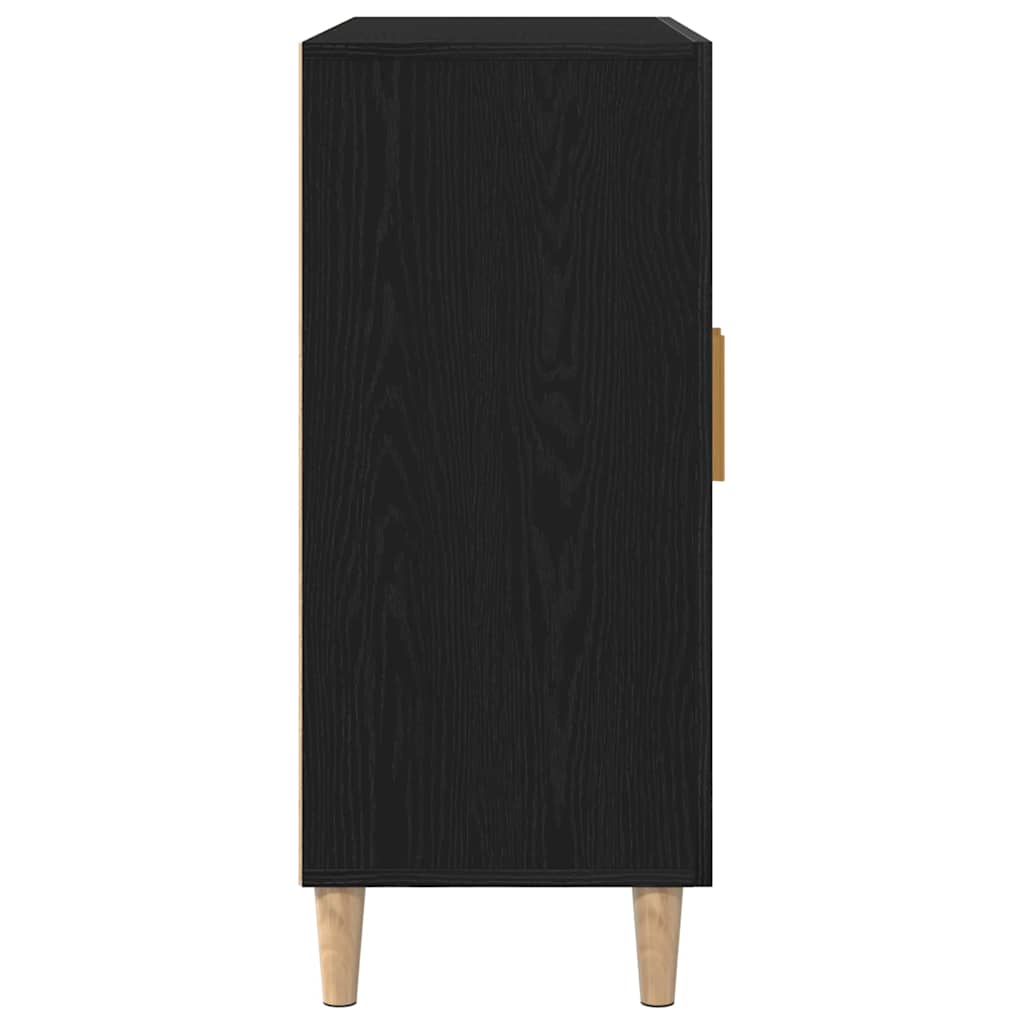vidaXL Bufet Czarny Dąb 90 x 34 x 80 cm Materiał drewnopochodny
