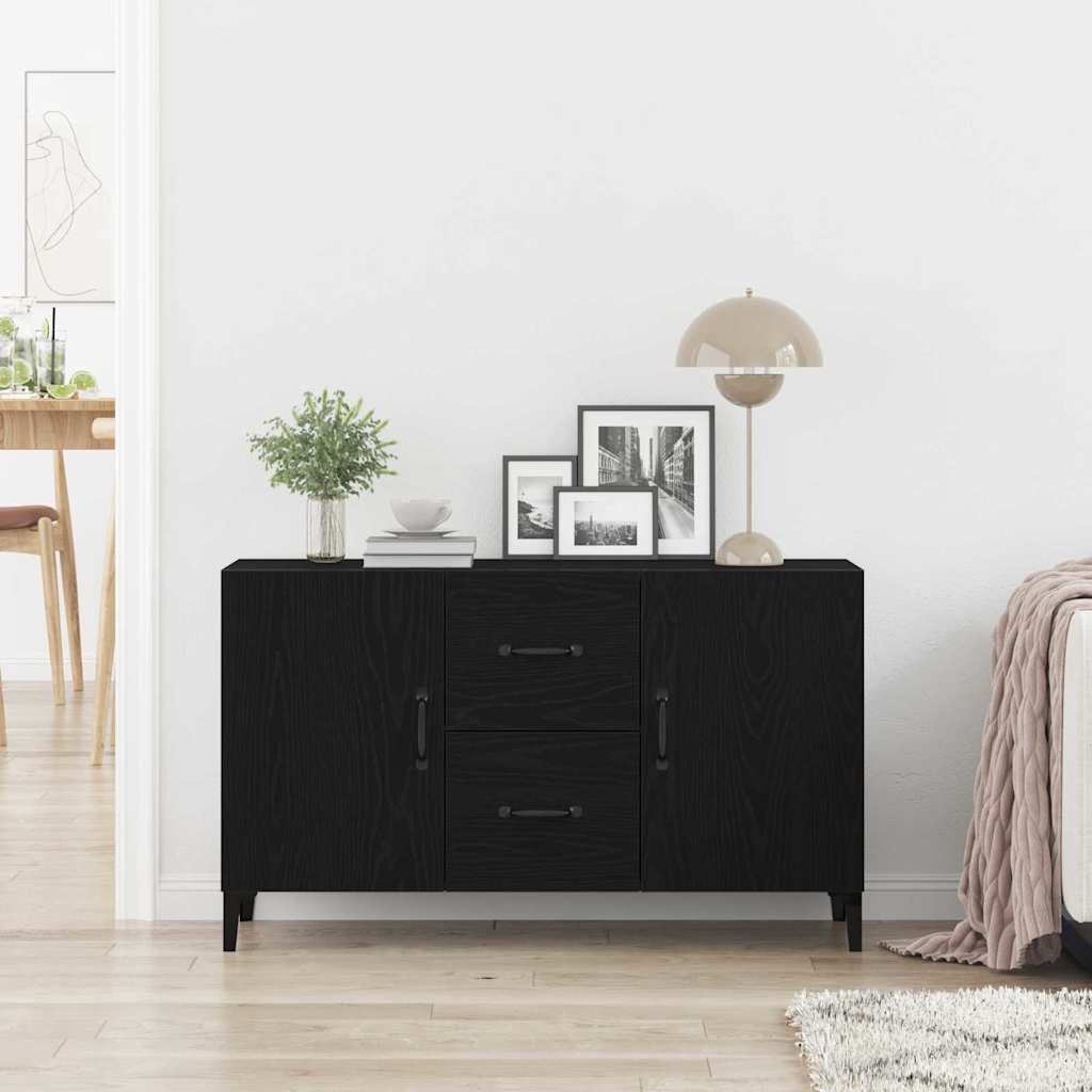 vidaXL Bufet Czarny Dąb 100 x 36 x 60 cm Materiał drewnopochodny