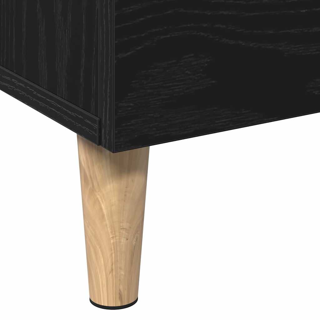 vidaXL Highboard Czarny Dąb 70 x 31 x 115 cm Materiał drewnopochodny