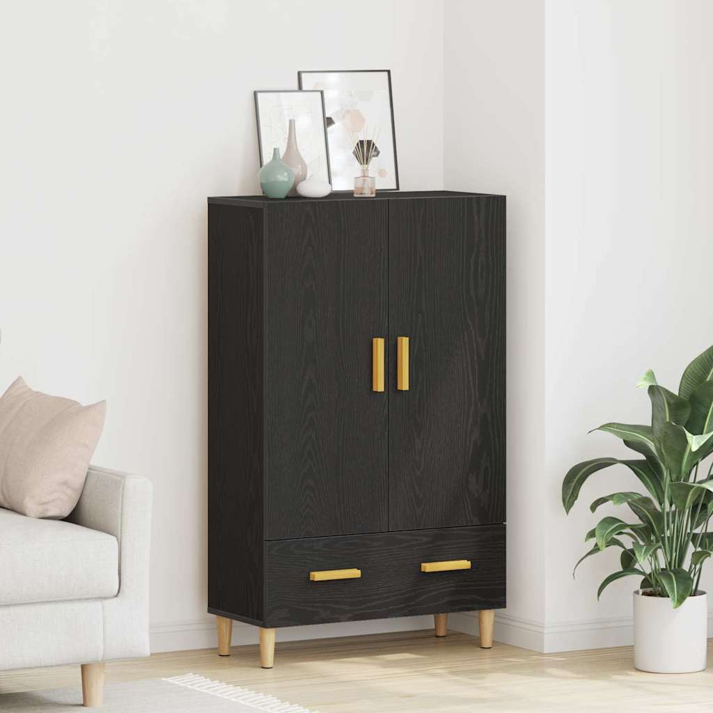 vidaXL Highboard Czarny Dąb 70 x 31 x 115 cm Materiał drewnopochodny