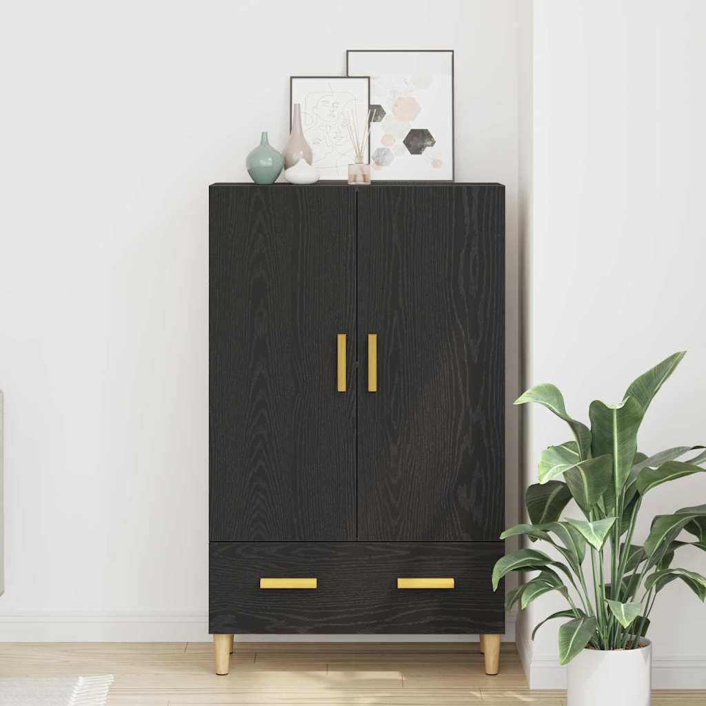 vidaXL Highboard Czarny Dąb 70 x 31 x 115 cm Materiał drewnopochodny