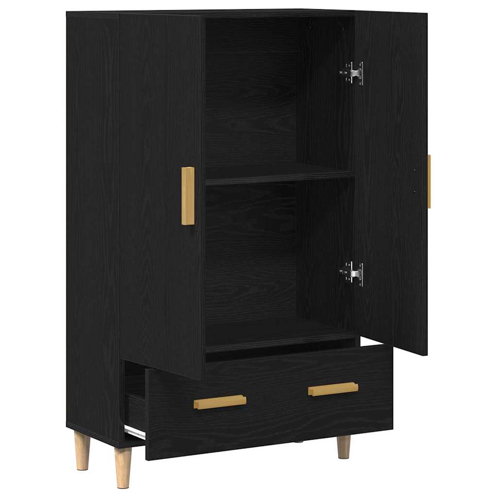 vidaXL Highboard Czarny Dąb 70 x 31 x 115 cm Materiał drewnopochodny