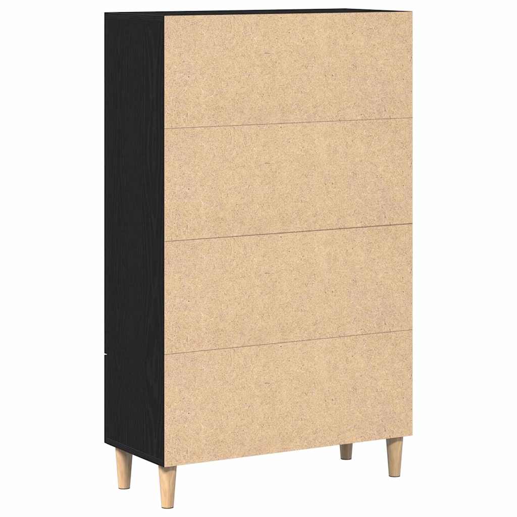 vidaXL Highboard Czarny Dąb 70 x 31 x 115 cm Materiał drewnopochodny