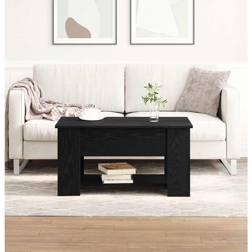 vidaXL Stolik kawowy Czarny Dąb 79 x 49 x 41 cm