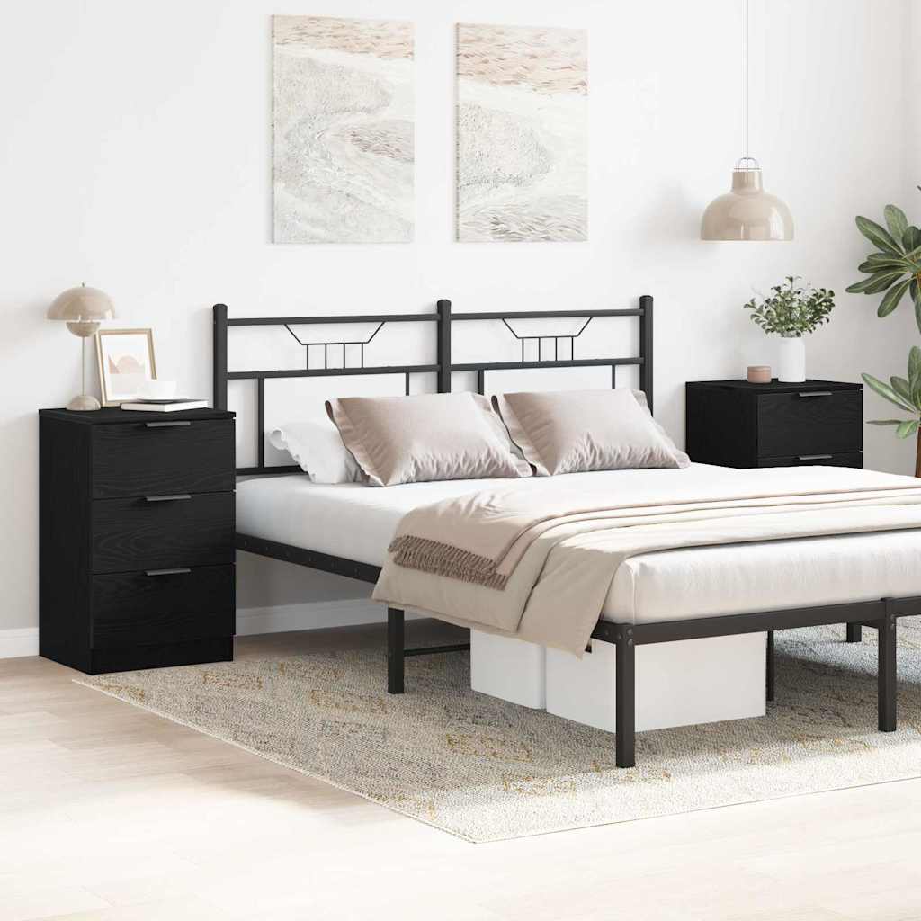 vidaXL Szafka Nocna z szufladą 2 pcs Czarny Dąb 40 x 65 x 65 cm