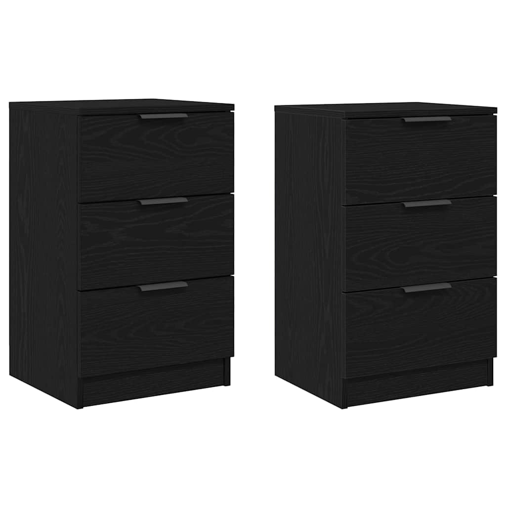 vidaXL Szafka Nocna z szufladą 2 pcs Czarny Dąb 40 x 65 x 65 cm