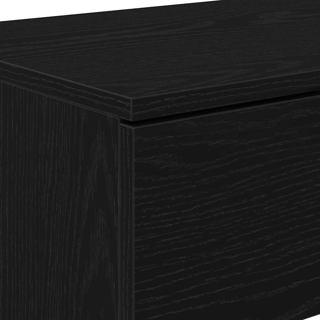 vidaXL Konsola Czarny Dąb 30 x 36 x 75 cm Materiał drewnopochodny