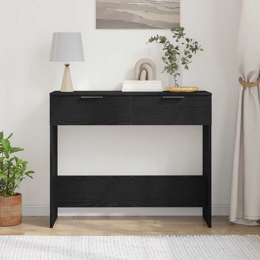 vidaXL Konsola Czarny Dąb 30 x 36 x 75 cm Materiał drewnopochodny