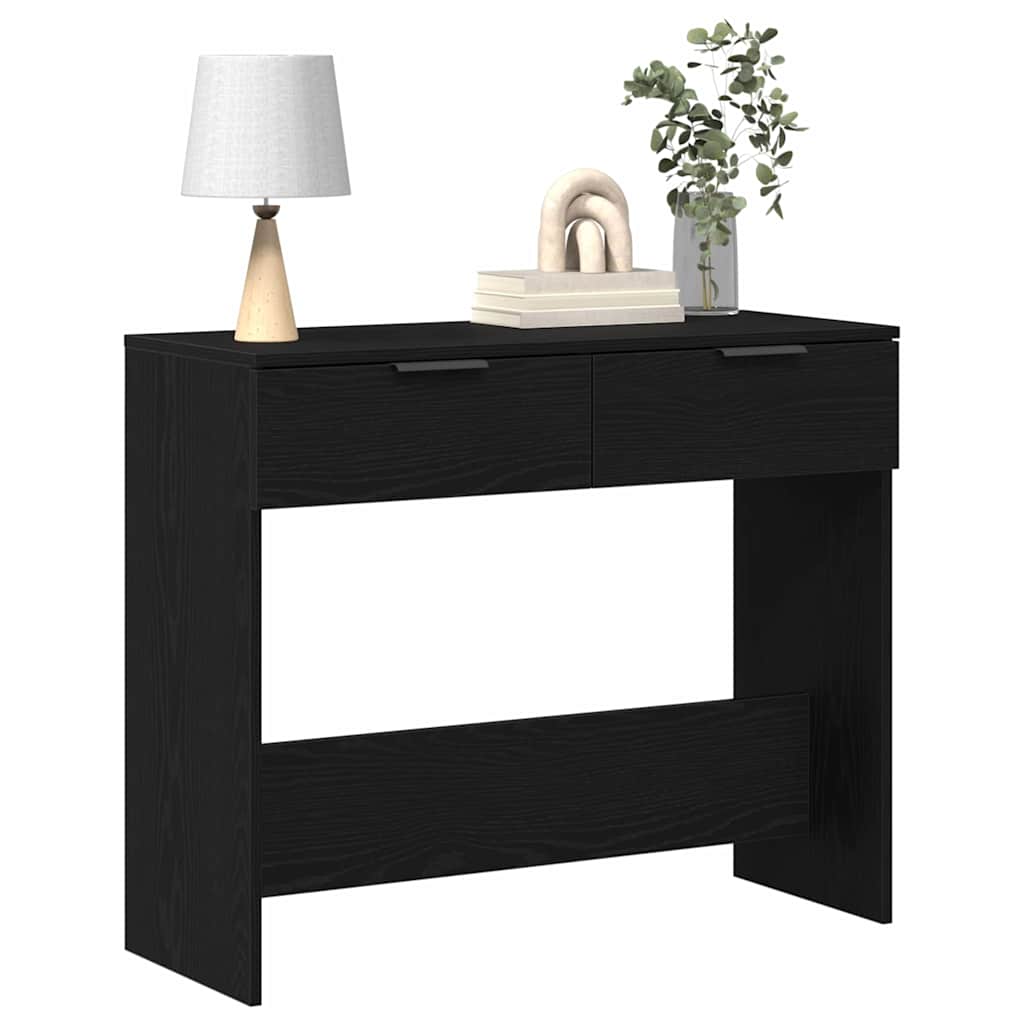 vidaXL Konsola Czarny Dąb 30 x 36 x 75 cm Materiał drewnopochodny